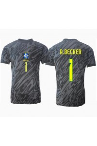 Fotbalové Dres Brazílie Alisson Becker #1 Brankářské Venkovní Oblečení Copa America 2024 Krátký Rukáv